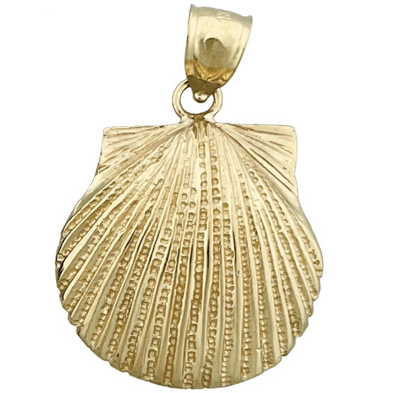 Image of ID 1 14K Gold 22 MM Scallop Shell Pendant