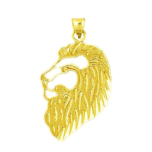 Image of ID 1 14K Gold 22MM Cut-Out Lion Face Pendant