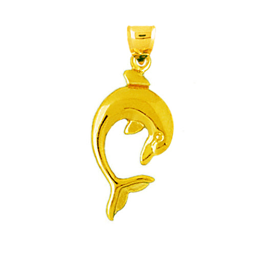 Image of ID 1 14K Gold 22MM Dolphin Charm