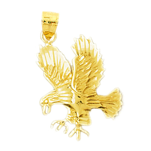 Image of ID 1 14K Gold 22MM Hunting Eagle Pendant