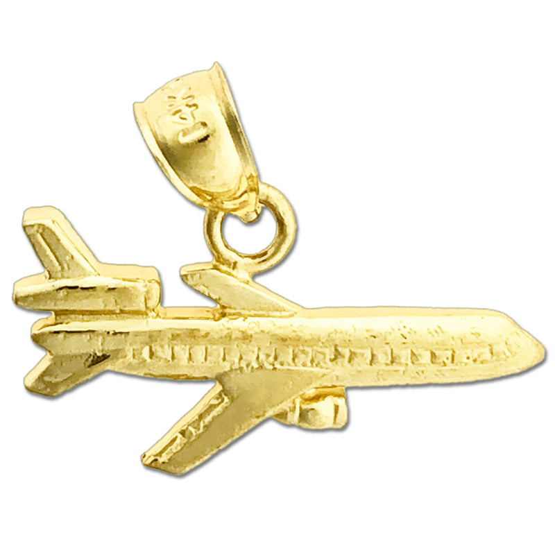 Image of ID 1 14K Gold 22MM Passenger Airplane Charm