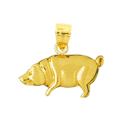 Image of ID 1 14K Gold 22MM Pig Charm