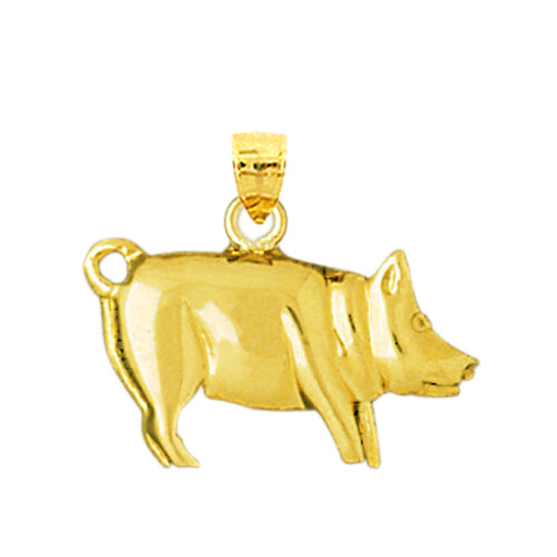 Image of ID 1 14K Gold 22MM Pig Pendant