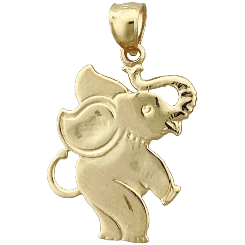 Image of ID 1 14K Gold 23MM Silhouette Elephant Pendant