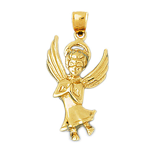 Image of ID 1 14K Gold 24MM Angel Pendant