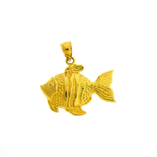 Image of ID 1 14K Gold 24MM Angelfish Pendant