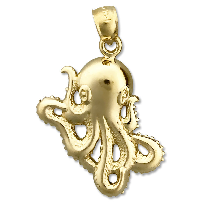 Image of ID 1 14K Gold 24MM Cephalopod Octopus Pendant