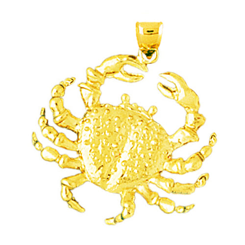Image of ID 1 14K Gold 24MM Crab Pendant