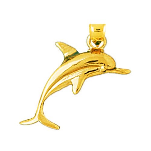 Image of ID 1 14K Gold 24MM Dolphin Charm