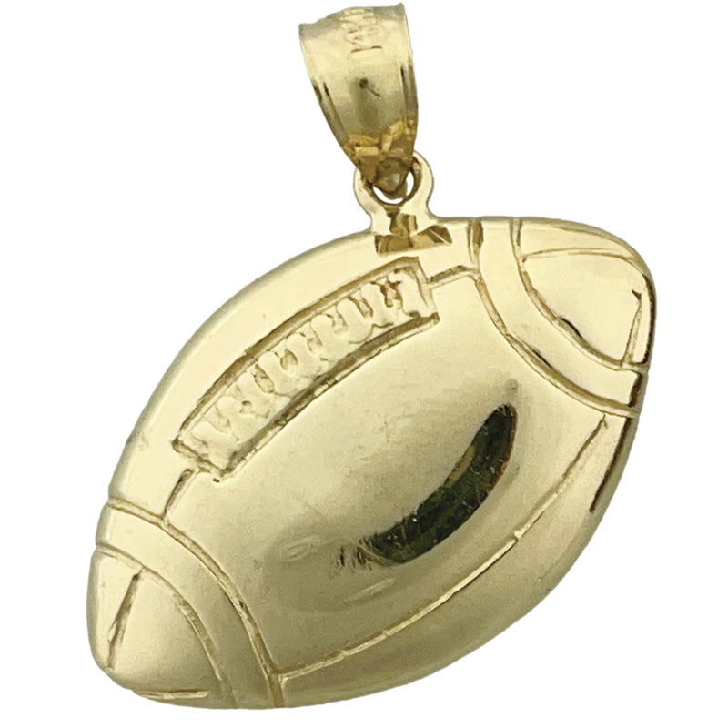 Image of ID 1 14K Gold 24MM Engraveable Football Pendant
