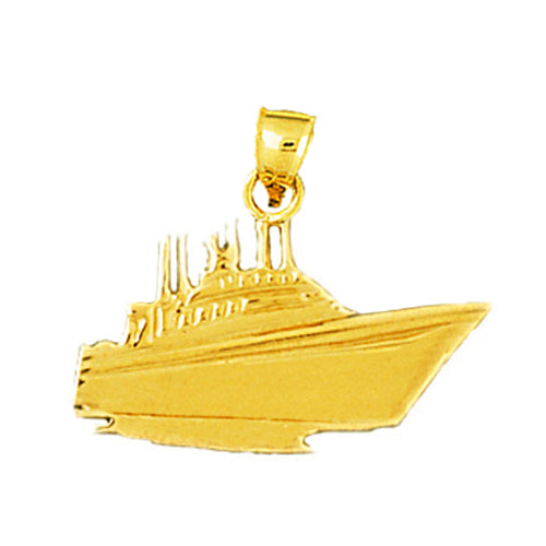 Image of ID 1 14K Gold 24MM Fishing Boat Pendant