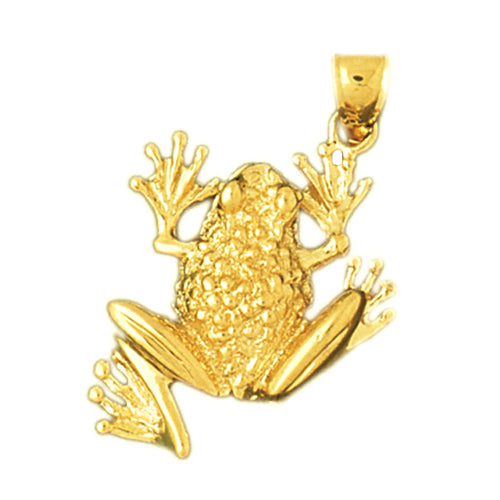 Image of ID 1 14K Gold 25MM Beaded Frog Pendant