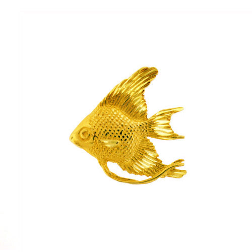 Image of ID 1 14K Gold 25MM Freshwater Angel Fish Pendant