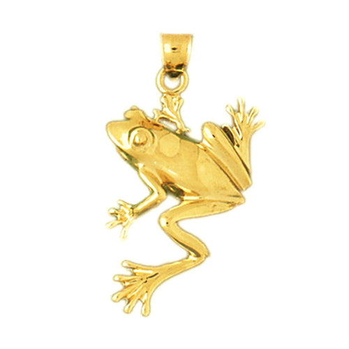 Image of ID 1 14K Gold 25MM Frog Pendant