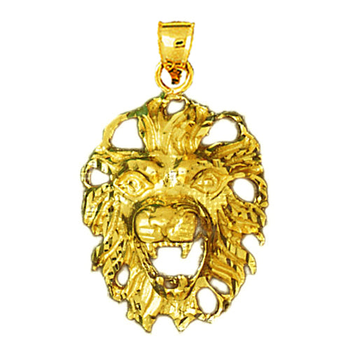 Image of ID 1 14K Gold 25MM Lion Head Pendant