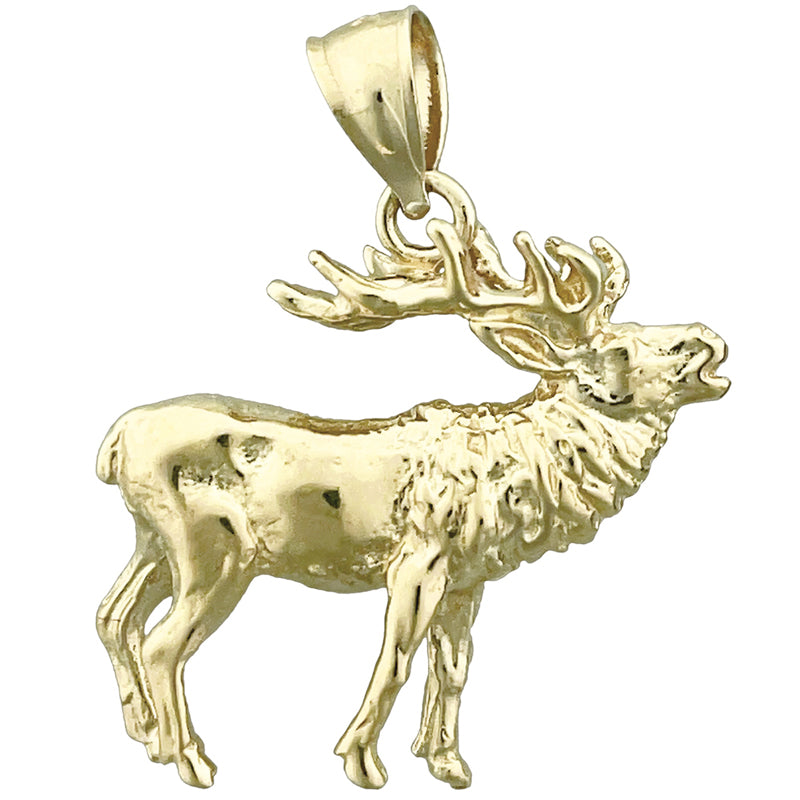 Image of ID 1 14K Gold 25MM Moose Pendant