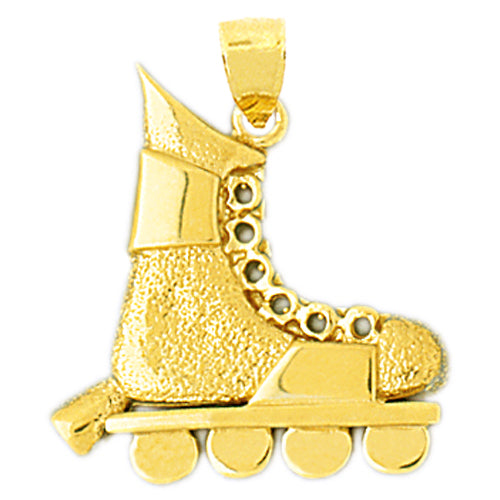Image of ID 1 14K Gold 25MM Rollerblade Pendant