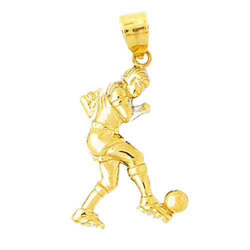 Image of ID 1 14K Gold 25MM Soccer Player Pendant