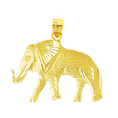 Image of ID 1 14K Gold 26MM Elephant Pendant