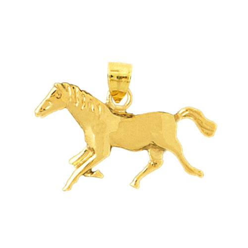 Image of ID 1 14K Gold 26MM Horse Pendant