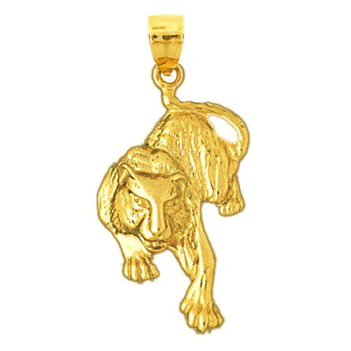 Image of ID 1 14K Gold 26MM Long Tiger Pendant