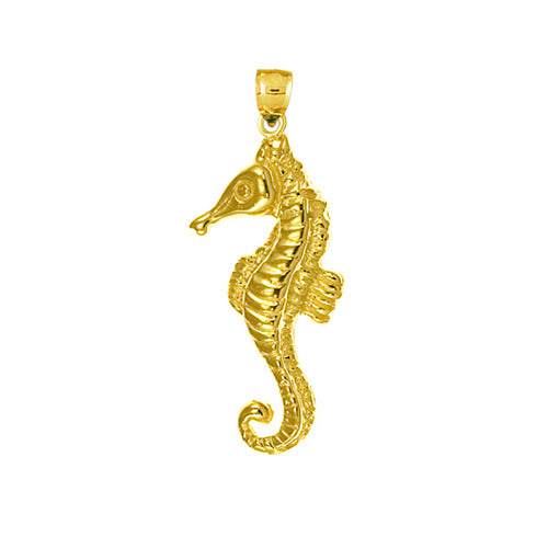 Image of ID 1 14K Gold 26MM Seahorse Charm