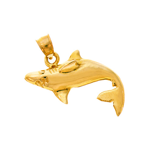 Image of ID 1 14K Gold 26MM Shark Pendant