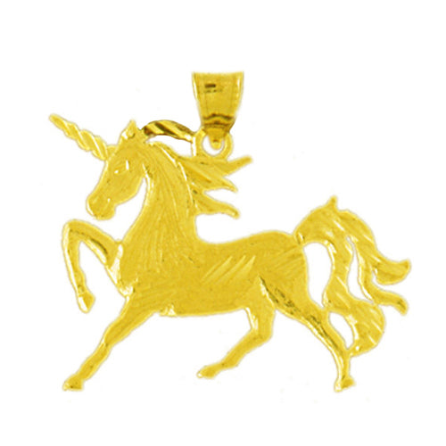 Image of ID 1 14K Gold 26MM Unicorn Pendant