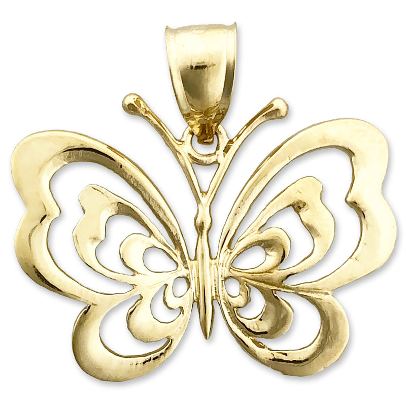 Image of ID 1 14K Gold 27MM Butterfly Pendant