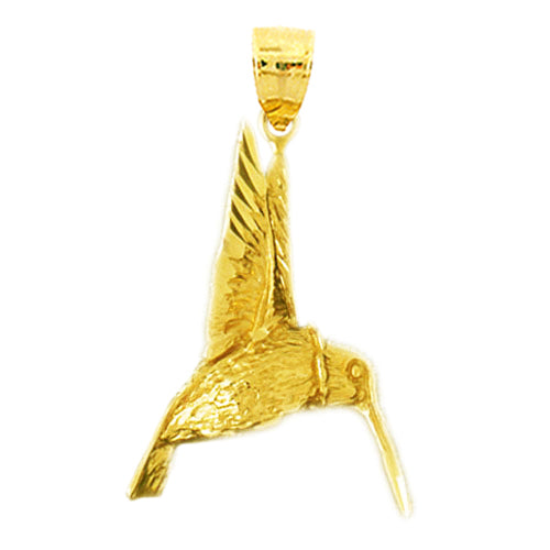 Image of ID 1 14K Gold 27MM Hummingbird Pendant