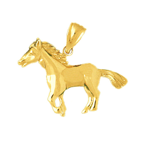 Image of ID 1 14K Gold 28MM Horse Pendant