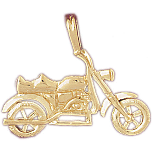 Image of ID 1 14K Gold 29MM Motorcycle Pendant