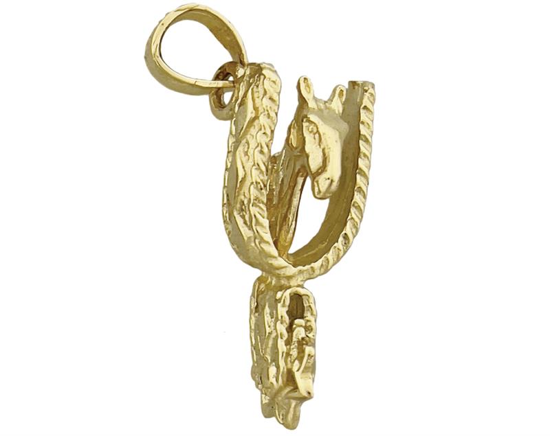 Image of ID 1 14K Gold 3-D Cowboy Spur Charm