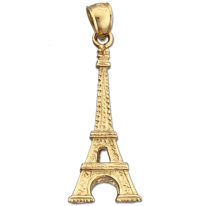 Image of ID 1 14K Gold 3-D Eiffel Tower Pendant