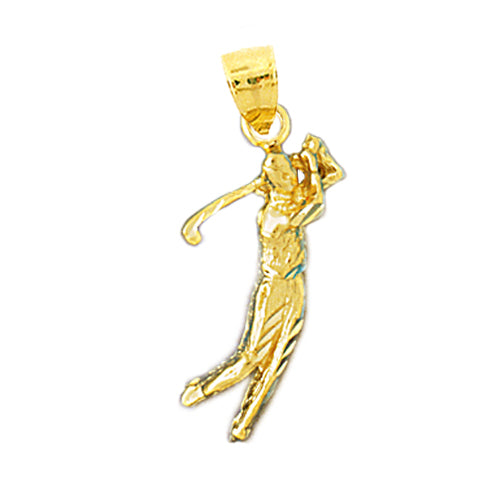 Image of ID 1 14K Gold 3-D Golfer Charm