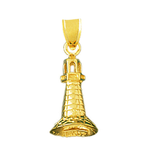 Image of ID 1 14K Gold 3-D Lighthouse Charm