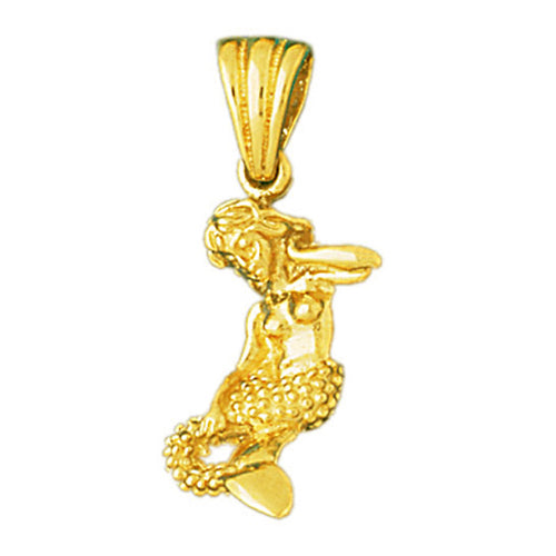 Image of ID 1 14K Gold 3-D Mermaid Pendant