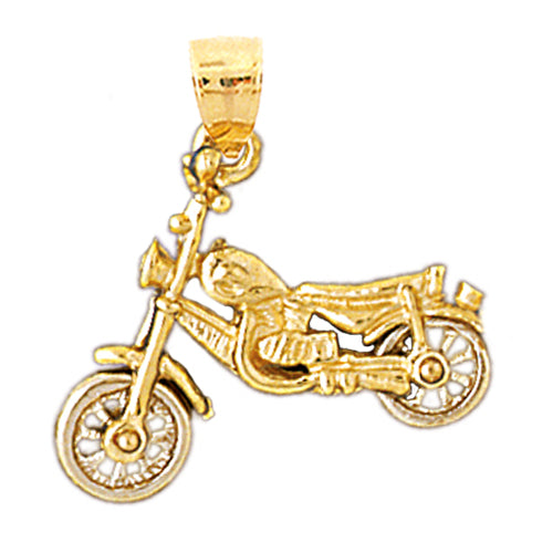 Image of ID 1 14K Gold 3-D Motorcycle Pendant