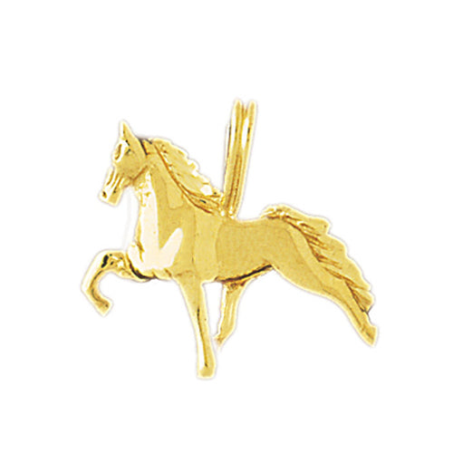 Image of ID 1 14K Gold 3-D Trotting Horse Pendant