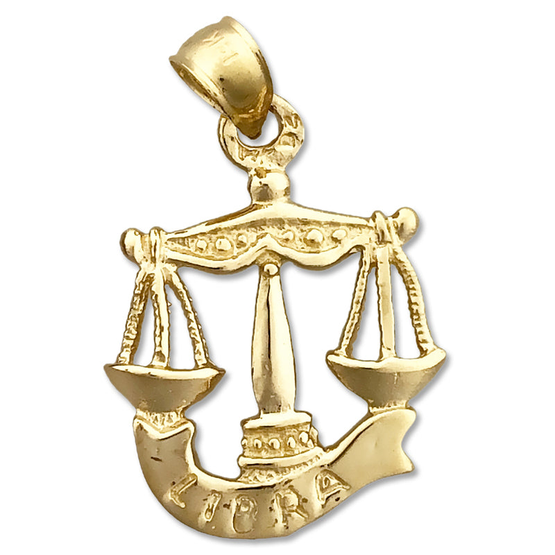 Image of ID 1 14K Gold 3-D Zodiac Libra Charm