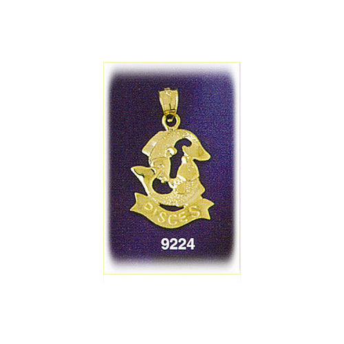 Image of ID 1 14K Gold 3-D Zodiac Pisces Charm