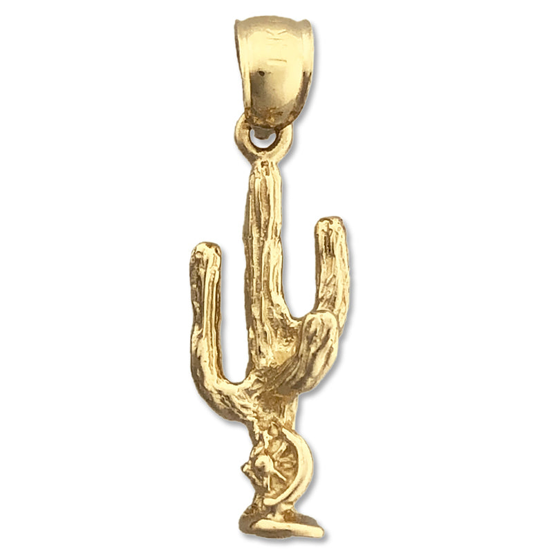 Image of ID 1 14K Gold 3 Dimensional Cactus Charm