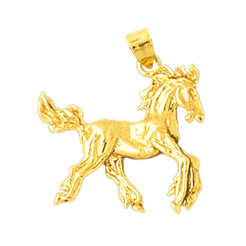 Image of ID 1 14K Gold 3 Dimensional Horse Pendant