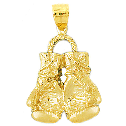 Image of ID 1 14K Gold 30MM Boxing Gloves Pendant