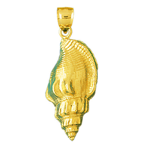 Image of ID 1 14K Gold 30MM Conch Shell Mollusk Gastropod Pendant