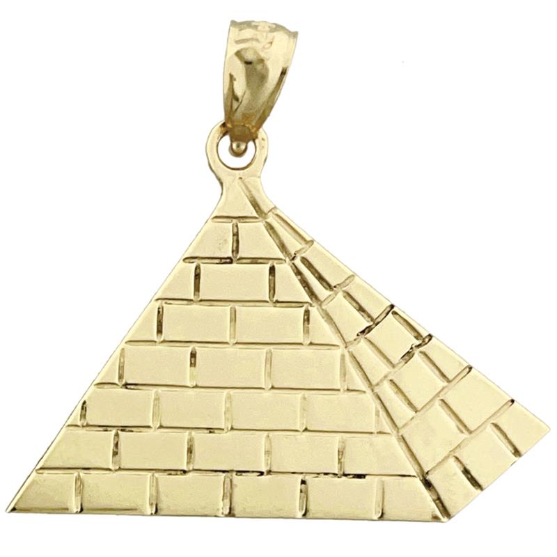 Image of ID 1 14K Gold 30MM Egyptian Pyramid Pendant