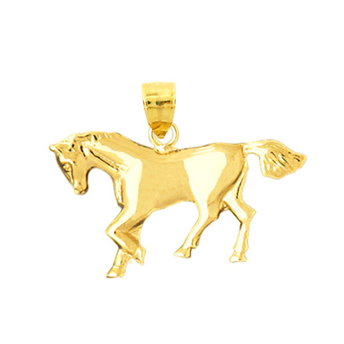 Image of ID 1 14K Gold 30MM Horse Pendant