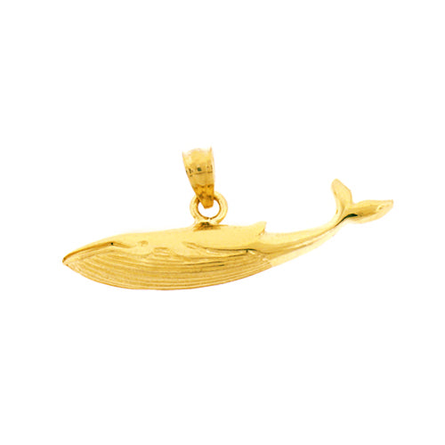 Image of ID 1 14K Gold 30MM Humpback Whale Pendant