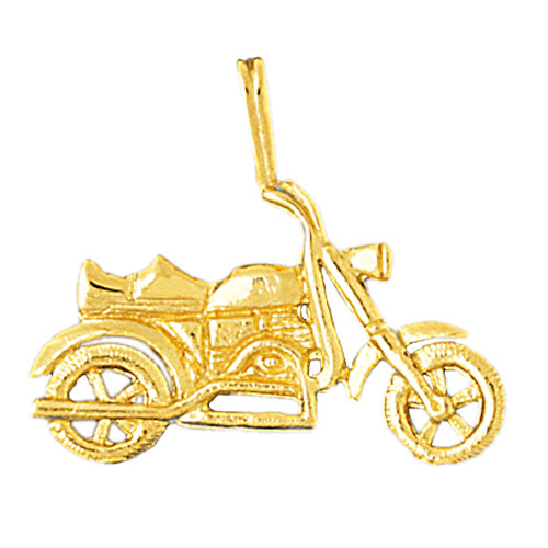 Image of ID 1 14K Gold 30MM Motorcycle Pendant