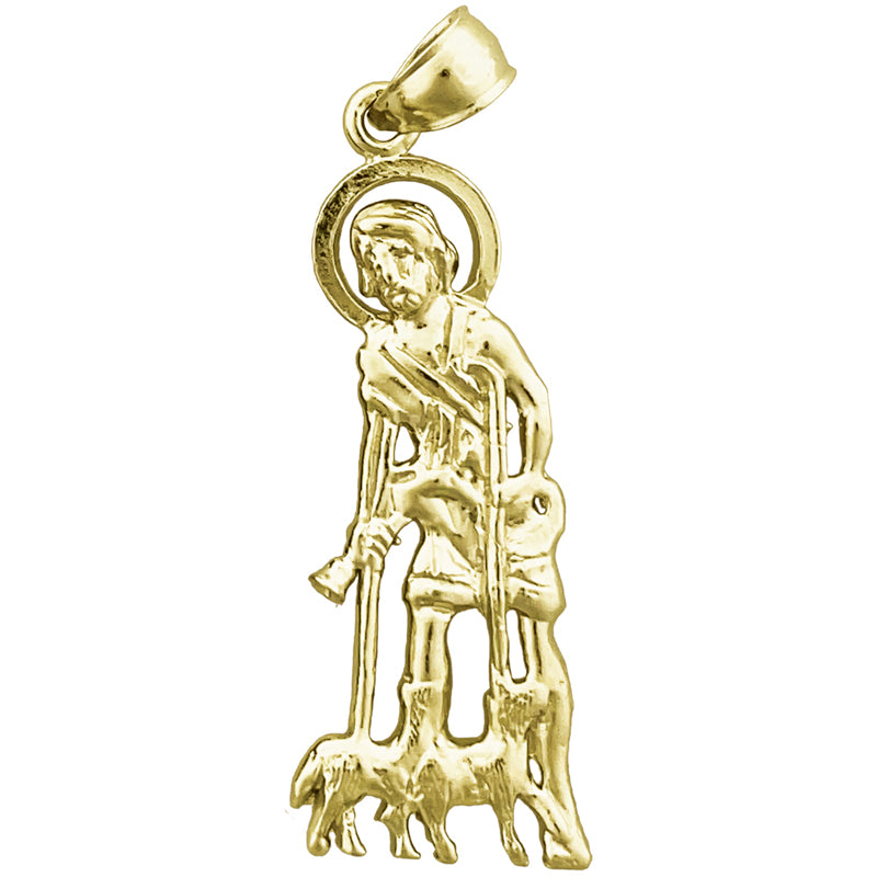 Image of ID 1 14K Gold 30MM Saint Lazarus Pendant